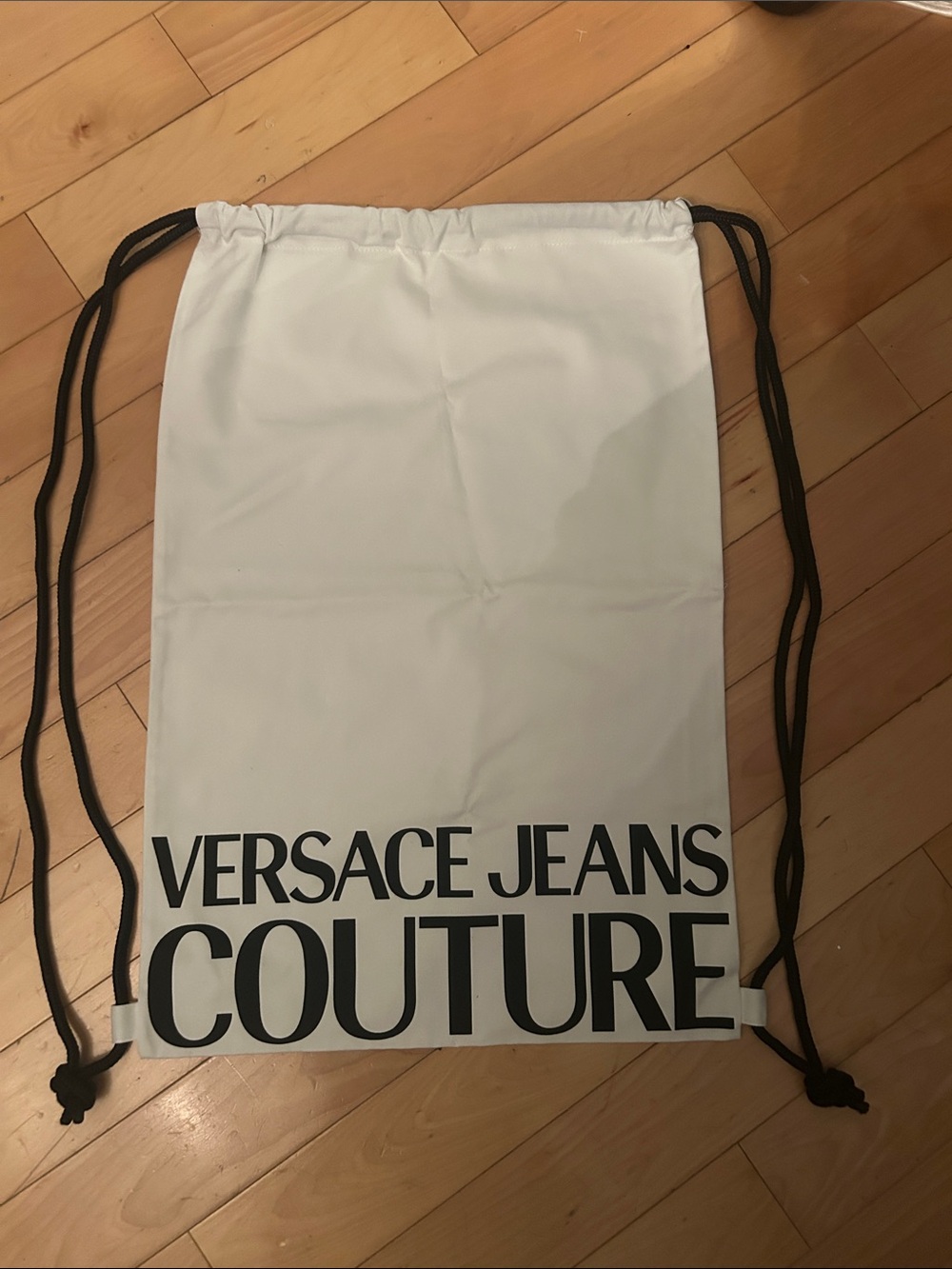 Versace Jeans Couture White Drawstring Backpack no tags but NEVER USED